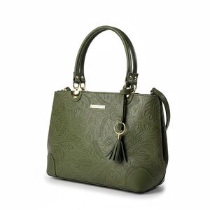 ZAGARA floral embossed Leather handbag ~ Made in Italy